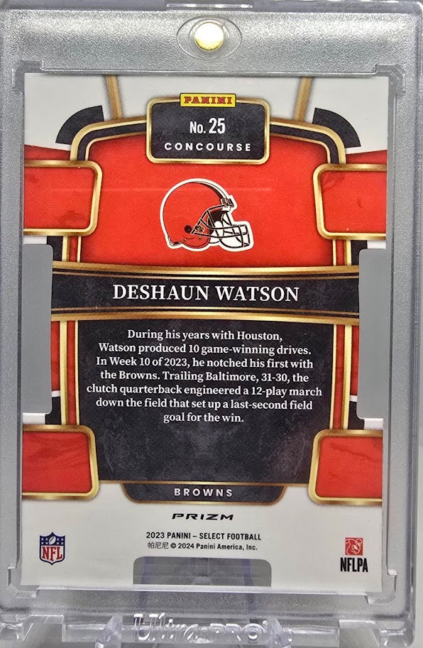 2023 Panini Select Concourse Green Yellow Prizm Die-Cut 25 Deshaun Watson