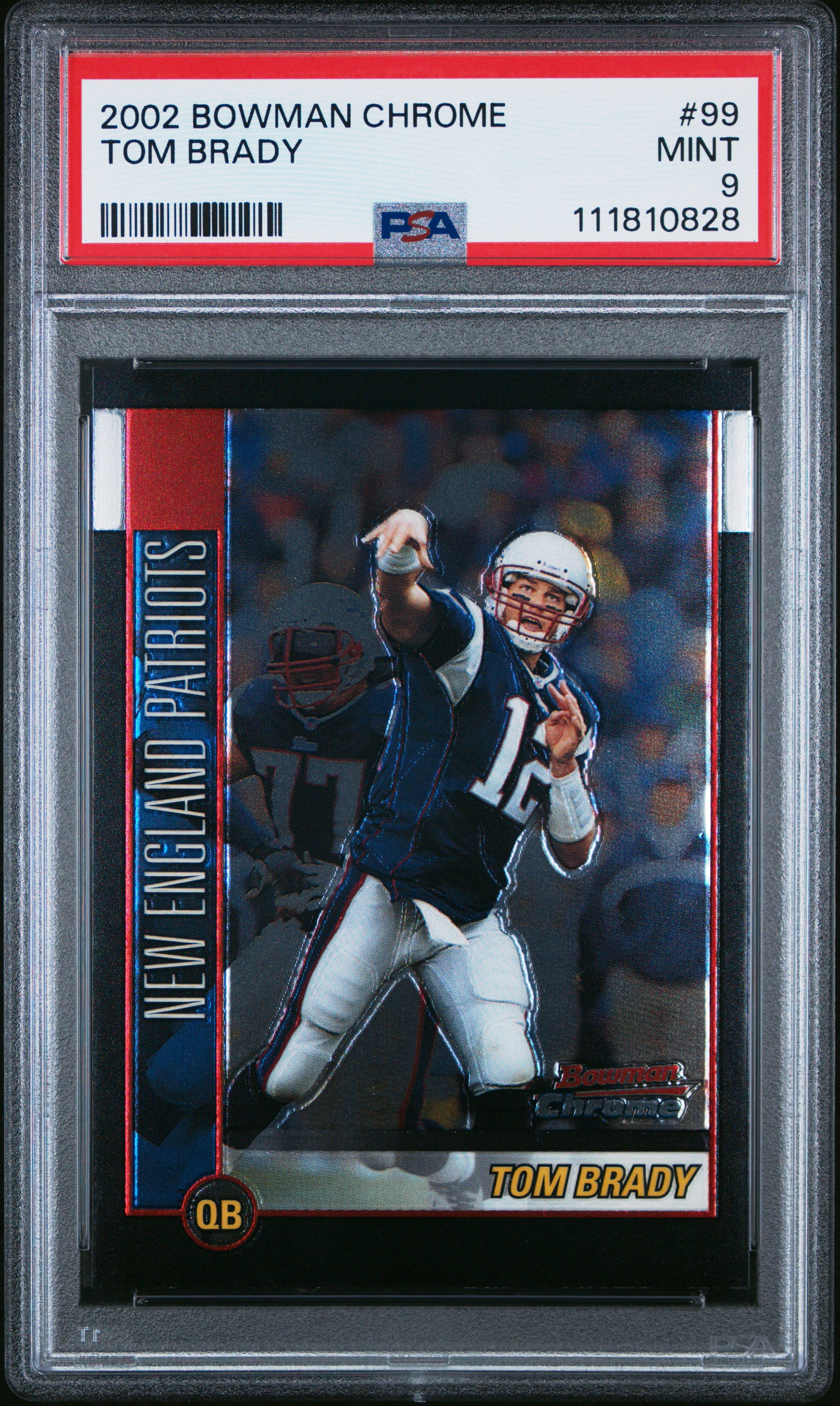2002 BOWMAN CHROME TOM BRADY 99 PSA 10