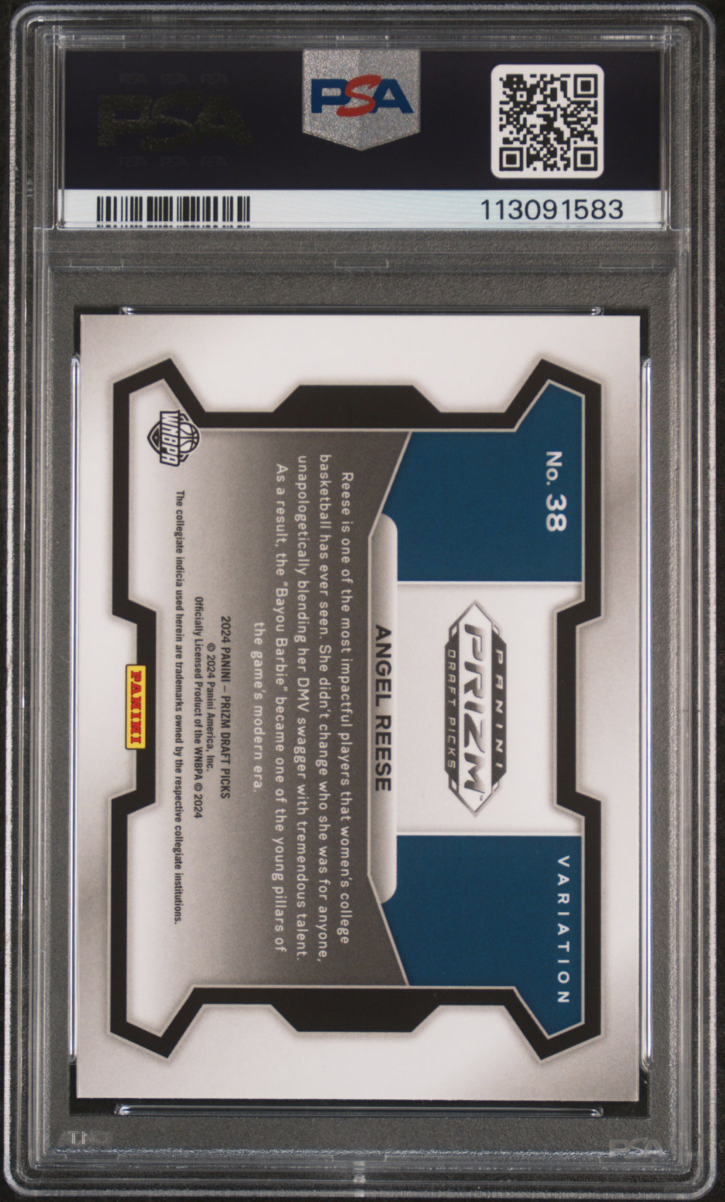 2024 PANINI PRIZM DRAFT PICKS VARIATION #38 ANGEL REESE PSA 10