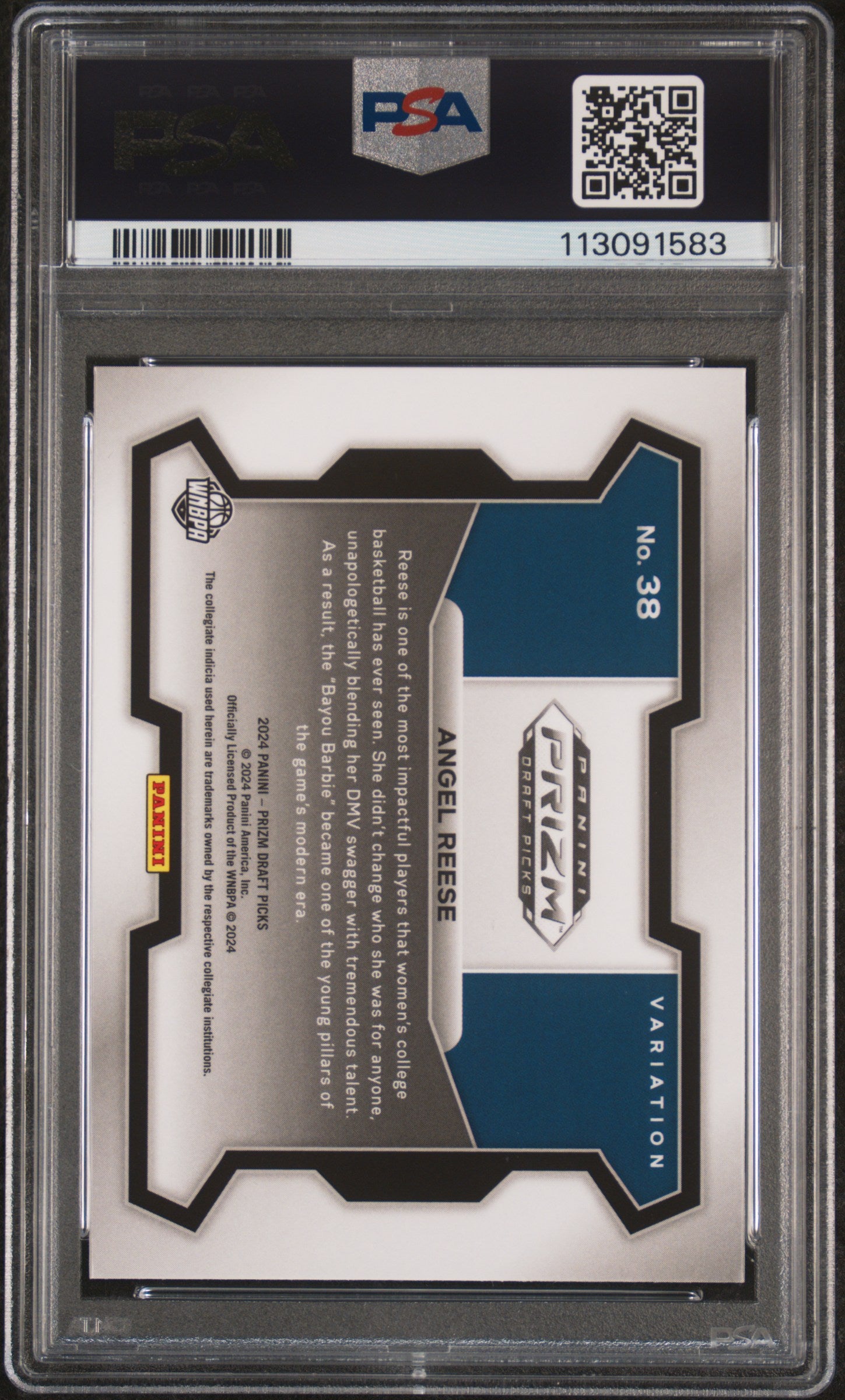 2024 PANINI PRIZM DRAFT PICKS VARIATION #38 ANGEL REESE PSA 10