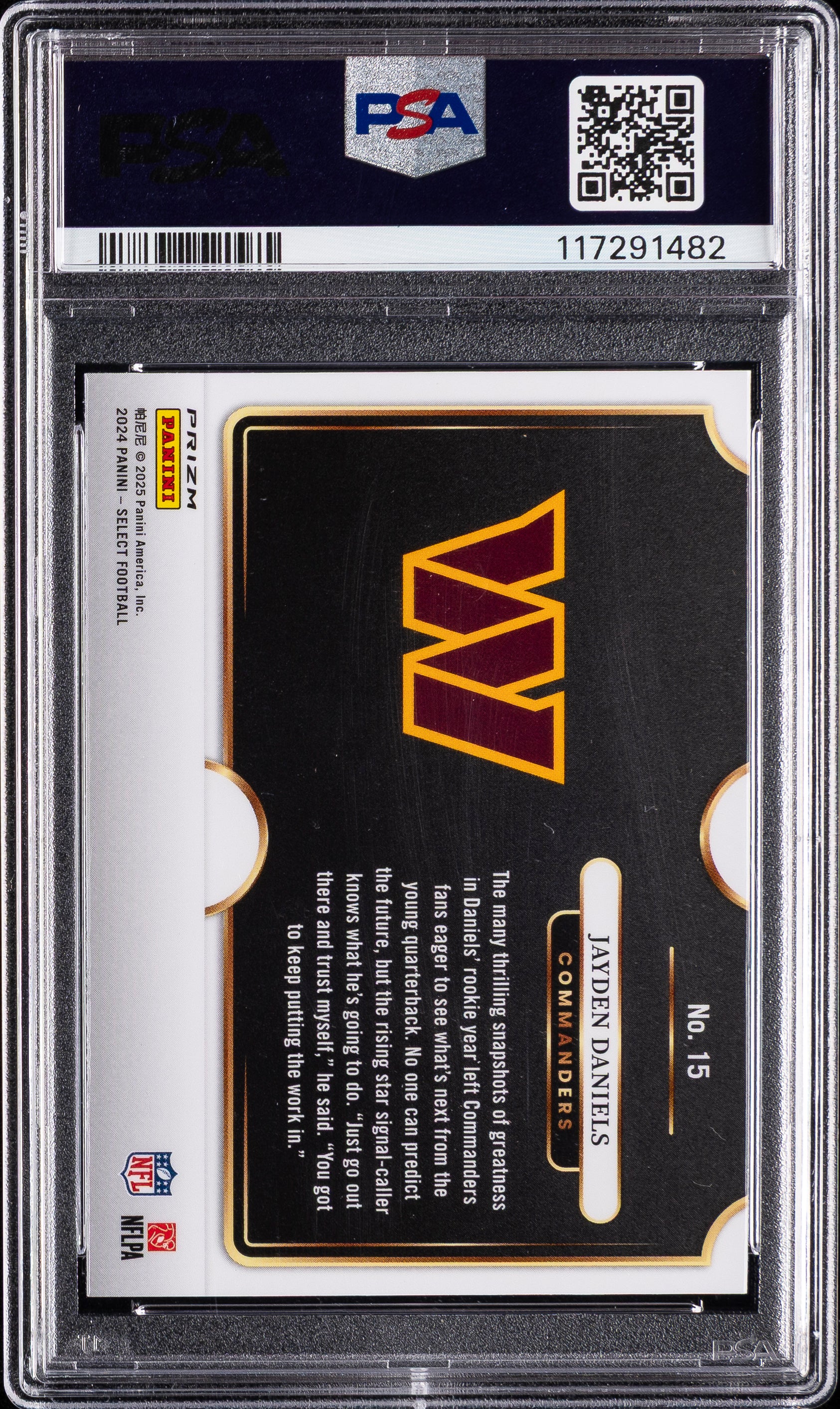 2024 SELECT SNAPSHOTS-PRIZM JAYDEN DANIELS 15 PSA 9