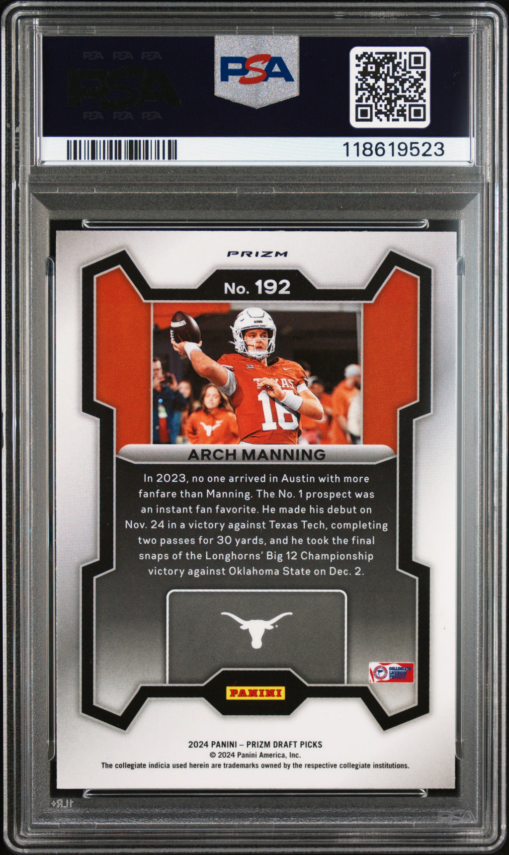 2024 PRIZM DRAFT PICKS RED ICE ARCH MANNING 192